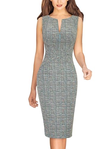Image of VFSHOW Womens Front Zipper Work Business Office Bodycon Dress Elegant Professional Career Church Party Pencil Sheath Dress