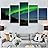 SIGNWIN 5 Panel Canvas Wall Art Astronomy & Space Contemporary Cosmic Dramatic Green Group Photography Realism Ultra for Home Decorations Ready to Hang - 60"x32"x5 Panels