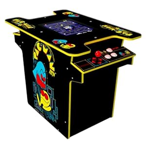 Arcade1Up Pac-Man Head-to-Head Arcade Table, Black Series, 17″ Color LCD, 29″ Tall – Plug & Play Retro Home Game Machine w/ Dual Joysticks & 12 Classics Including Galaga, Dig Dug, Mappy and More