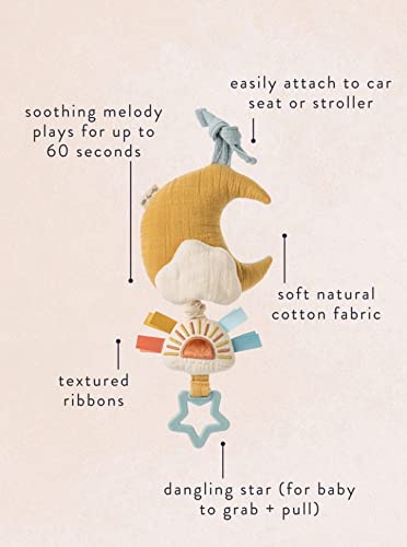 Itzy Ritzy – Musical Pull-Down Toy; Bitzy Notes Toy Attaches To Car Seat Or Stroller & Plays A Soothing Melody, Moon #TOP4