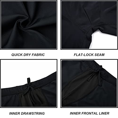 Devoropa Men's Swim Jammers Athletic Swimwear Racing Training Swimsuit Upf 50+ Swimming Lap Shorts Quick Dry Bathing Suit Black 2Xl #TOP4