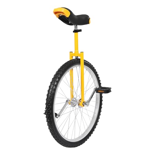 Image of DYNAMI Unicycle with Excellent Steel Frame,Leakproof Tire,Adjustable Height,Curved PU Seat,Mute Bearing,Anti-Slip Designs,for Outdoor Sports Fitness Exercise