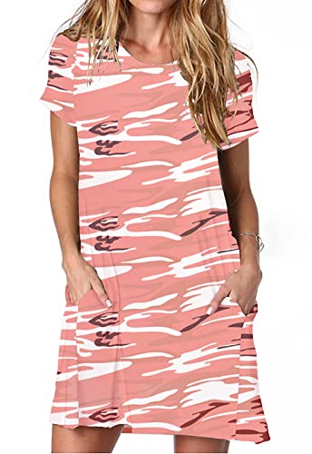 Image of Alaster Women's Casual Summer T Shirt Dress Loose Short Sleeve Tunic Dress with Pocket for Women