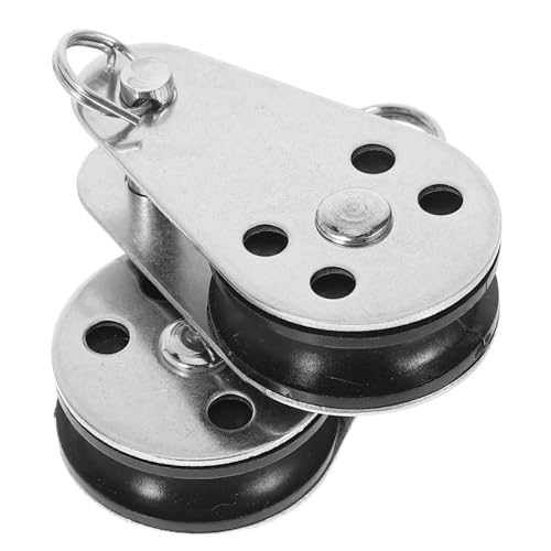 Mobestech - Mobestech 2pcs Stainless Steel Pulley for Sailboats Yachts Boat Deck Hardware Kayak Oar Accessories Hardware Components