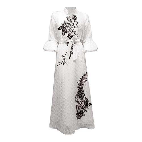 Vêtements pour femmes brodés : jupe évasée longue et robe style arabe d'exception