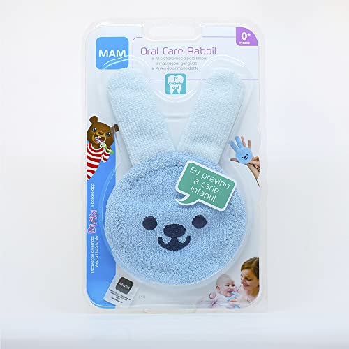 MAM Rabbit Luva de Cuidado Oral Infantil, Azul, 0+ meses