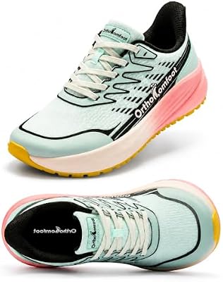 OrthoComfoot Women's Orthopedic Wide Walking Shoes, Plantar Fasciitis Orthotic Neuropathy Arch Suppo...