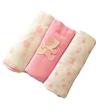 SET SCATOLATO DA 3 PEZZI QUADRATI IN GARZA STAMPATI NEONATO/NEONATA IN 100% COTONE - Disponibile in 4 fantasie assortite.