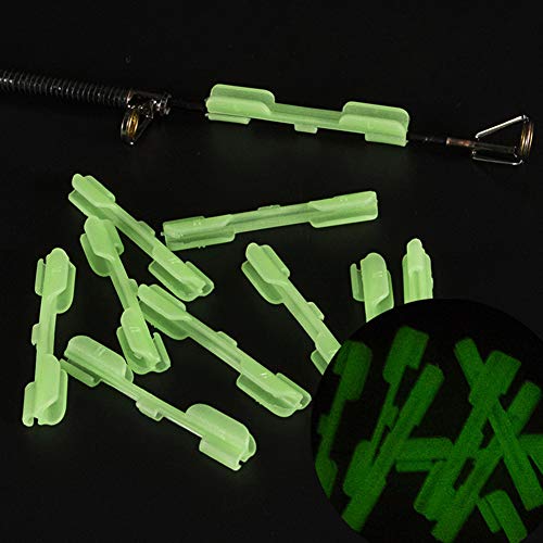 Lumpur Pinza de Pesca, 10 Unidades por Paquete, Soporte portátil para Barra de luz, Accesorio químico, Broche práctico, Fluorescente, Punta para caña de Pescar, Small