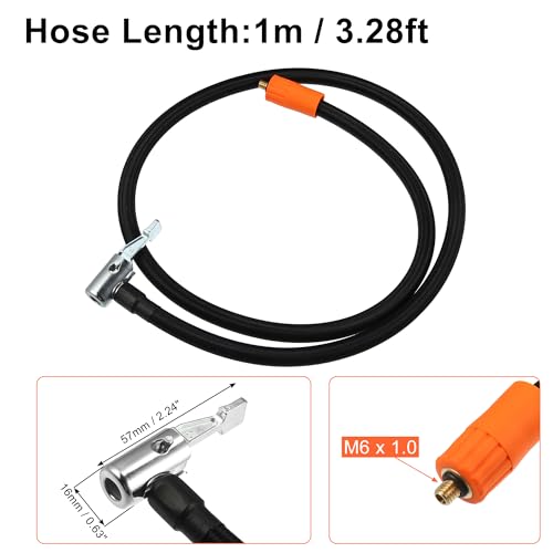 A ABSOPRO Autoreifen Inflator Verlängerung Schlauch 1m mit Futter Adapter Rohr