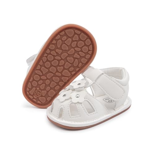 Image of Babelvit Infant Baby Girl Boy Sandals Comfort Premium Summer Outdoor Casual Beach Shoes with Flower Bowknot Anti Slip Rubber Sole Newborn Toddler Prewalker First Walking Shoes