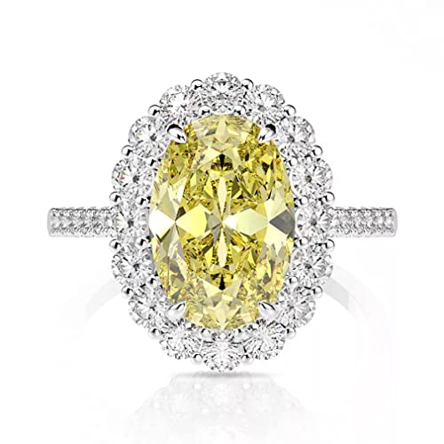 Anillo de boda con piedras preciosas de zafiro y citrino moissanita de Plata de Ley 925, joyería de compromiso