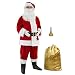 ABALAGU Herren Deluxe Weihnachtsmann Anzug 11pcs Weihnachten Samt Erwachsene Weihnachtsmann Kostüm, rot, XXX-Large