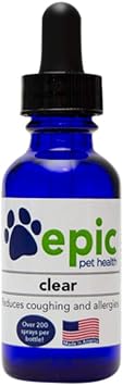Clear - Reduces Allergies and Coughing Natural Electrolyte Supplement for Healthy Immune System in All Animals Works Quickly Easy to Use Flavorless Spray 2 oz Dropper