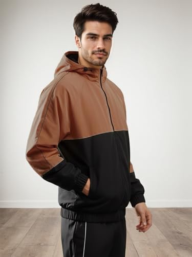 Image of CHKOKKO Sunscreen Jacket for Men Windcheater Hooded Zipper Sports Jacket | UV Protection | Sun Protective | Lightweight Water Resistant | Riding Biker | Outdoor Travel Gym Running