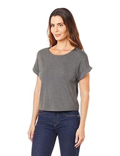 Blusa Cropped, basicamente, Feminino, Mescla Escuro, M