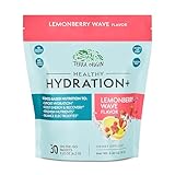 TERRA ORIGIN Healthy Hydration+ Weekend Recovery | 30 Packets | Zero Sugar Powder Drink for Energy and Recovery | Lemonberry Wave