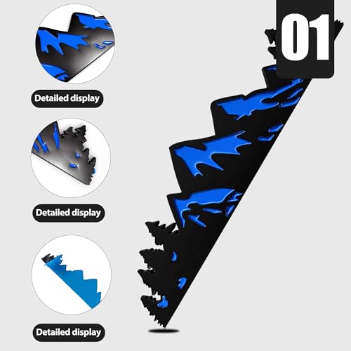Image of 10 Inch Snow Mountain Graphic Logo Badge, Trunk Mountain Logo Emblem for Car Trunk Tailgate Emblem (Blue Black)