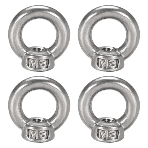 Tool Parts and Accessories M3 Thread Dia 304 Stainless Steel Ring Shape Lifting Eye Nut 4PCS (#CN-140824-06984)