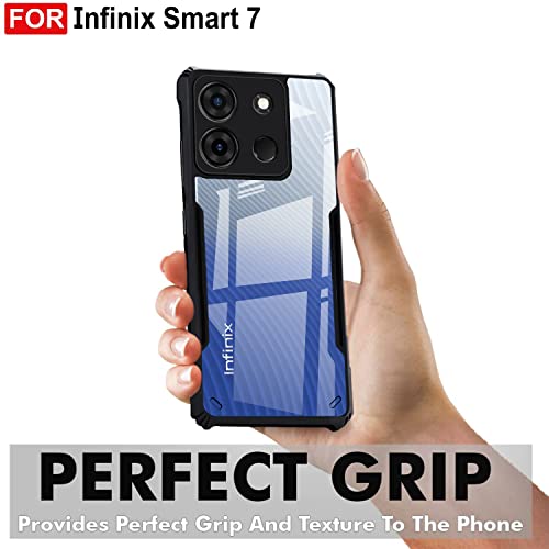 Image of Zapcase Back Case Cover for Infinix Smart 7 | Compatible for Infinix Smart 7 Back Case Cover | 360 Degree Protection | Clear Case with Camera Protection | (TPU + PC | Matte Black)