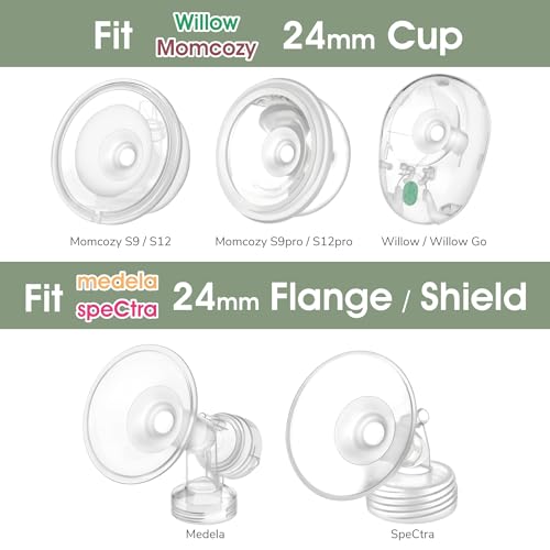 Image of Maymom Flange Inserts 19mm Compatible with Spectra, Medela 24 mm Shields, Momcozy S9 Pro /S12 Pro, Willow Wearable Cup. Compatible with Medela Freestyle, Harmony, to Reduce 24mm Down to 19 mm; 2pc