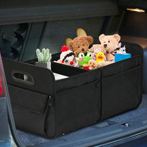 Organisateur de coffre de voiture robuste avec panier pliable pour un rangement cargo stable - 4
