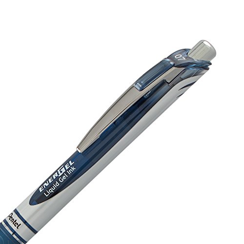 Pentel EnerGel RTX Retractable Liquid Gel Pen, (0.7mm) Metal Tip, Medium Line, Navy Blue Ink 2-Pk (BL77BP2CA) by Pentel - Image 3