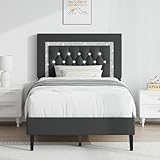 HOMBCK Polsterbett 90 x 200 cm Einzelbett mit Höhenverstellbarem...