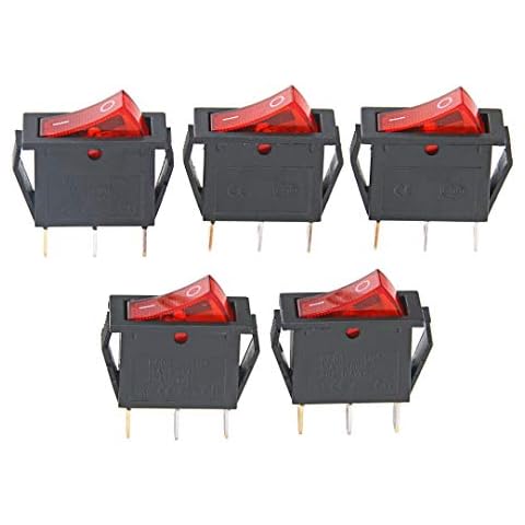 15A 250V/20A 125V 3 Pin AC Rocker Switch KCD3 Switch 5 Pcs Cover