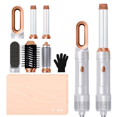1000W Sèche Cheveux 6 en 1, Atopskins Air Styler Pro Airbrush 6 en 1, Hair Styler avec Seche Cheveux, Brosse Soufflante, Fer A Boucler, Thermal Brush, Brosse Lissante,Coffrets Cadeaux pour Femmes