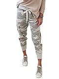Onsoyours Camouflage Jogginghose Boyfriendhose Bagyyhose Damen Sport-Hose mit Bindebändern C Camouflage Small