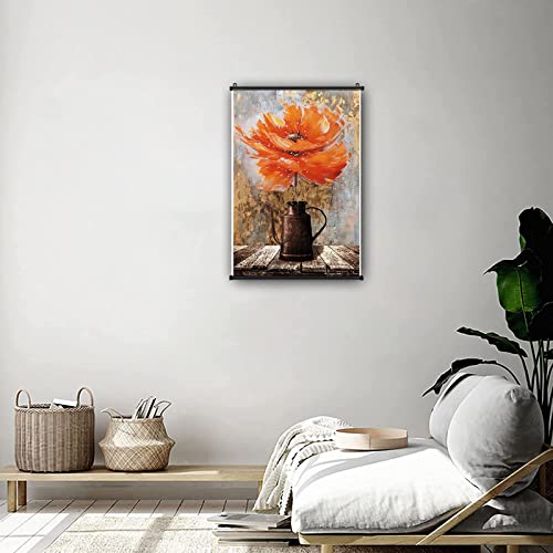 Rustic Orange Poppies Farmhouse Wall Art Canvas Print Pictures Hanging Painting Art Floral Poster Home For Bedroom Living Room Decor 16X24 Inch #TOP3