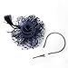 JUNBESTN Fascinators Hat Tea Party Headwear for Women Flower Mesh Ribbons Feathers Headband Navy Blue
