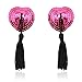 Wolfleague Mode Mamelon Couvre, Cache-TéTons Auto-AdhéSif De Sequin Heart-Shaped Tassel Nipple Cover 1 Paire