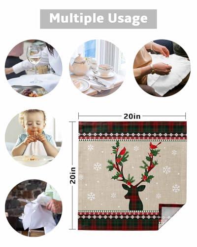 Servilletas Navidad Reutilizables Set 4 20x20 Pulgadas miniatura 5