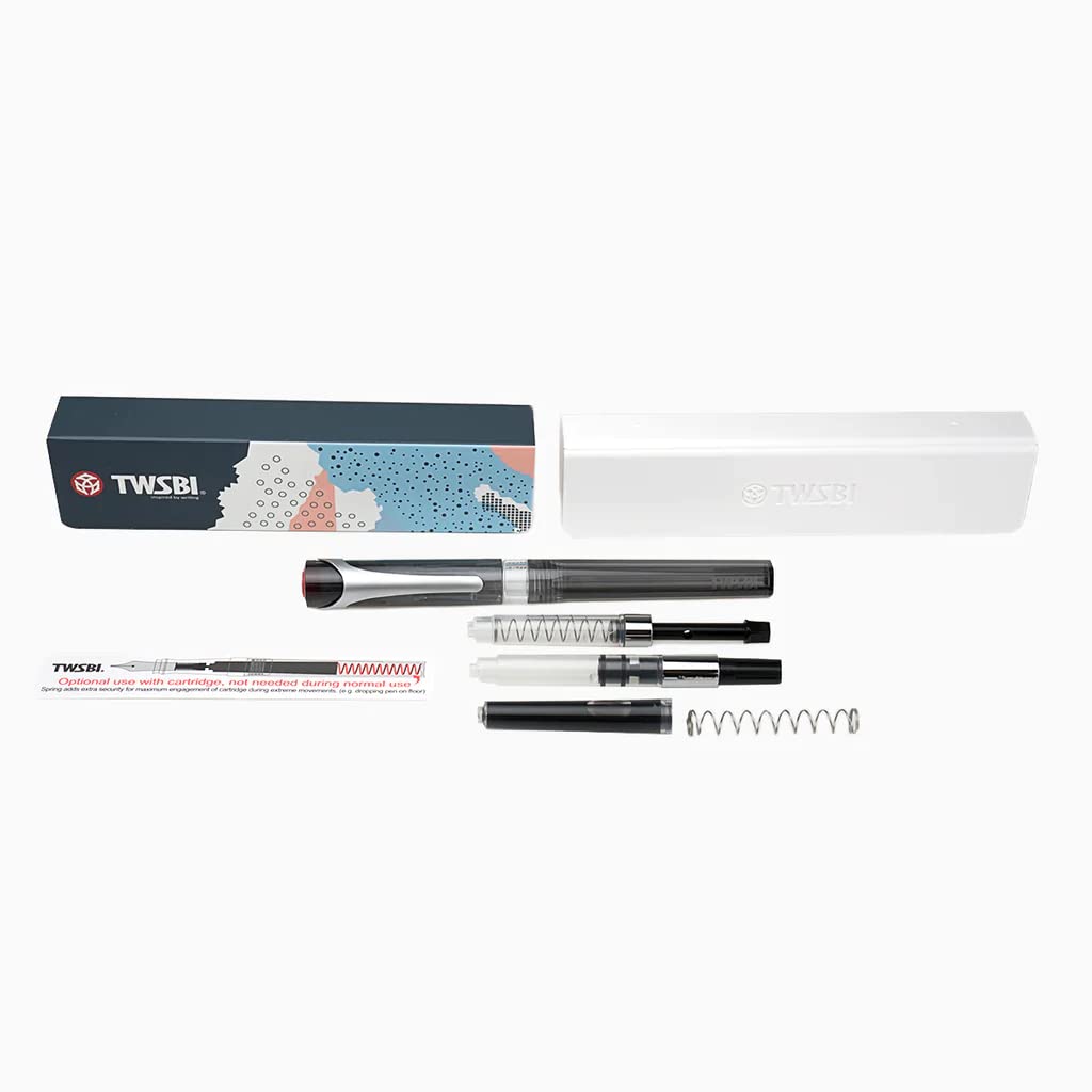 TWSBI SWIPE Fountain Pen with Arista A6 Notebook Free (Smoke Black, Wide)