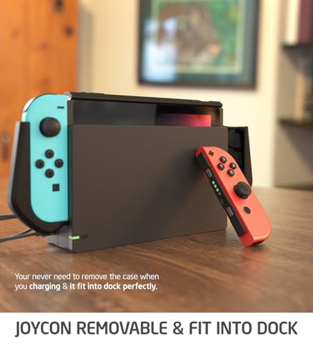 Image of Mumba Dockable Case Compatible with Nintendo Switch 1 (2017 Release), [Blade Series] TPU Grip Protective Cover Case with Ergonomic Design and Comfort Grip,Accessories for Switch (Black)