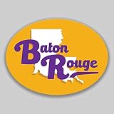 JB Print Magnet Baton Rouge Louisiana Oval Vinyl City Town College University Vinyl Decal Sticker Car Waterproof Car Decal Magnetic Bumper Sticker 5"