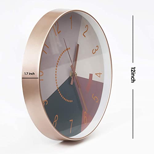 Image of Wall Clock 12 inch Silent Quartz Decorative Wall Clock Non-Ticking Classic Digital Clock Battery Operated Round Easy to Read Handheld Complete Home /Kitchen /Bedroom (406)