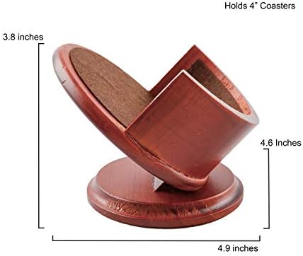 Seller photo: Thirstystone Pedestal Coaster Holder, Wood Material with Felt Bottom, Fits 4 Circular Coasters, Home Accessories, Cherry, Multicolor