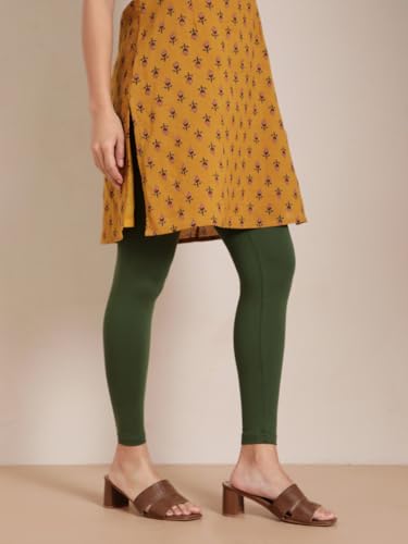 Image of TWIN BIRDS Super Stretchable Cotton Elasthane Fabric Ankle Length Leggings for Women