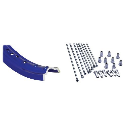 Excel BCB404 Takasago Blue 14" x 1.60" 32-Hole Rim and Excel XS0-31147 Spoke Set for Rims Bundle