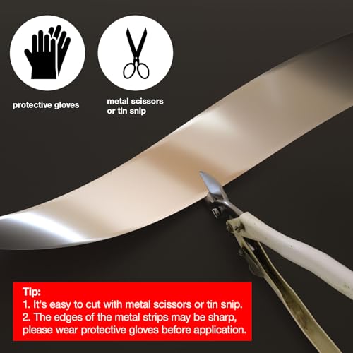 NeatiEase Borda da moldura do espelho, descasque e cole o acabamento do espelho de metal impermeável