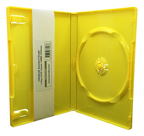 Checkoutstore (10) Premium Standard Single 1-Disc Dvd Cases 14Mm (Yellow) #TOP5