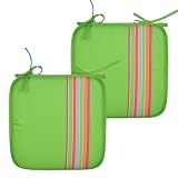 Cojines Acolchados para sillas de Cocina, cojin para terraza, jardín, balcón, Comedor. Tamaño 38x38cm. Cojines Asiento para sillas Interior y Exteriores. (Verde 2 pzas)