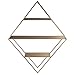 LaLe Living Mensola angolare da parete – Elmas – in ferro color oro con 3 ripiani per fissaggio a parete, dimensioni scaffale 76 x 65 cm