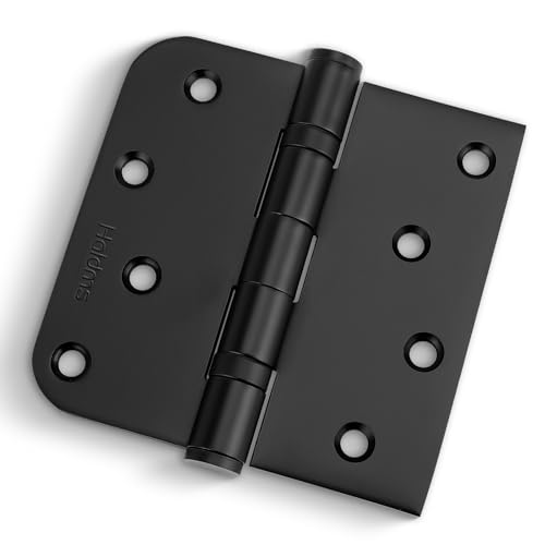 Haidms Matte Black Door Hinges with 5/8" Round Radius Corner 3 Pack 4 Inch