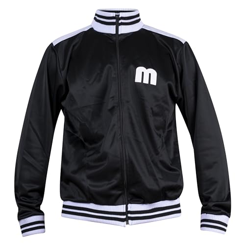 JL Sport Marley Tribute Veste de Football Jamaica Reggae Noir Zippé Poignets et Ceinture Côtelés M