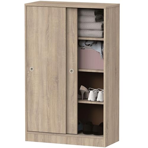 MUEBLES PITARCH | Armario Auxiliar Multiusos bajo Puertas Correderas para Limpieza, cocinas, galerías, despachos 120x74x33cm (Alto x Ancho x Fondo), Blanco, Colección Tibet