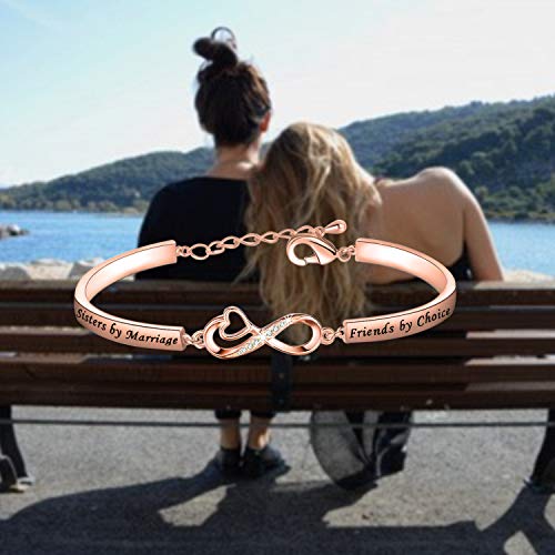 Image of CENWA Sisters by Marriage Friends by Choice Bracelet Best Sisters in Law Gift Maid of Honor Gift Wedding Bracelet Gifts for
